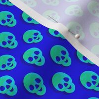 Halloween Blue Polka Dot Skulls