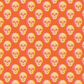 Halloween Orange Polka Dot Skulls