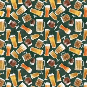 Pints of Beer, Goblets, Mugs, Glasses, Non Directional Pub Wallpaper and Decor Small Scale
