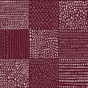 Borgogna Red Monochromatic Textured Grid Large Burgundy
