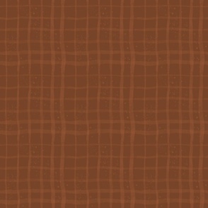 loosely painted dark plaid orange 12in