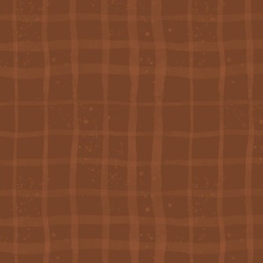 loosely painted dark plaid orange 24 in