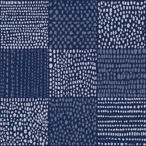 Indaco Blue Monochromatic Grid Large Scale