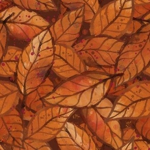 Orange Autumn Leaves 8in