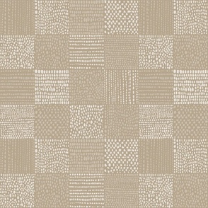 Sabbia Beige  Monochromatic Textured Grid Small
