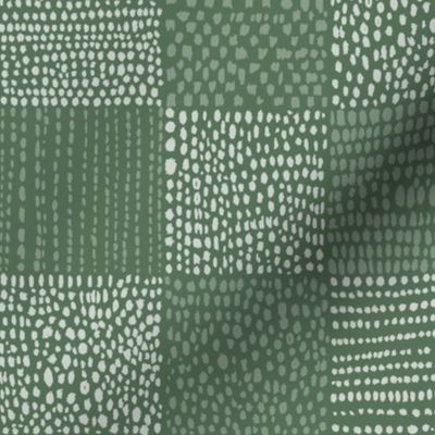 Salvia Green Monochromatic Textured Grid Sage Green Small