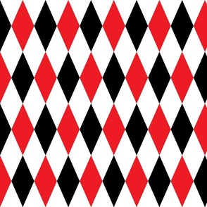 Harlequin Diamonds Red_ Black and White