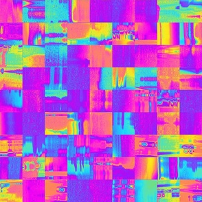 Psychedelic Rainbow Heatmap Mosaic Glitch Tiles