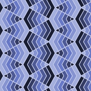 Monochromatic Serene Blue Zigzag Pyramid Stripe midsize