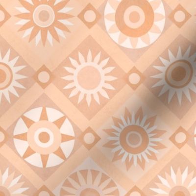 Whimsical Sunshine Quilt Collage Warm Terracotta Extra Small