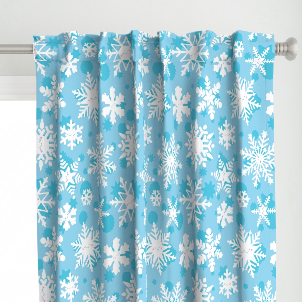 Kawaii Apricity Snowflakes in Blue