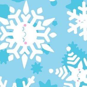 Kawaii Apricity Snowflakes in Blue