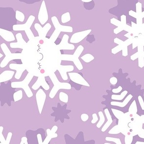 Kawaii Apricity Snowflakes in Light Purple