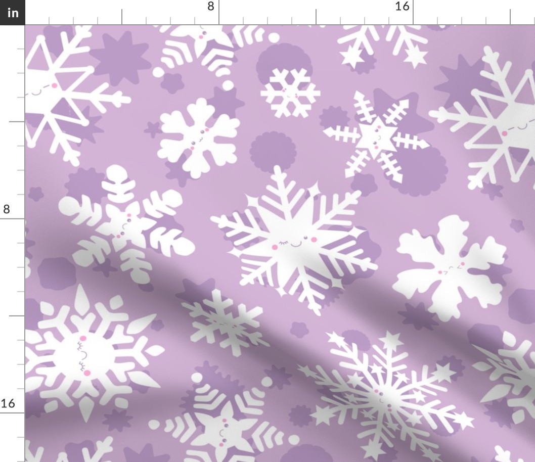 Kawaii Apricity Snowflakes in Light Purple