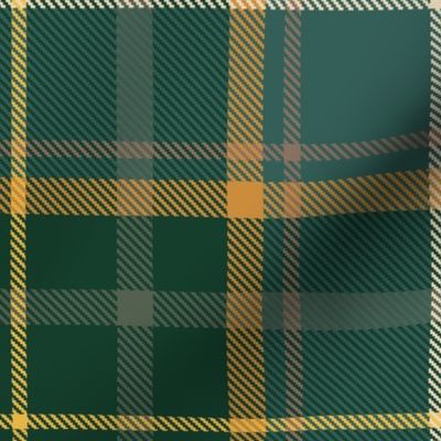 Shades of Bottle Green And Amber Beer Tartan Plaid Large Scale