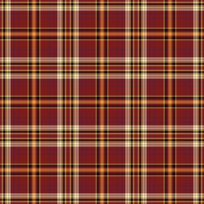 Red and Amber Beer Tartan Plaid Small Scale