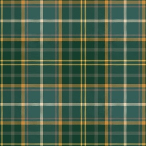 Shades of Bottle Green And Amber Beer Tartan Plaid Small Scale 