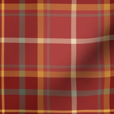 Shades of Red And Amber Beer Tartan Plaid Small Scale 