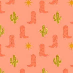 Pink Cowgirl, Cowboy Boot & Cacti Adventure