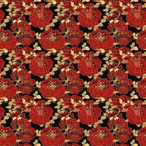 Japanese Floral Red