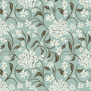 East fork Floral small Scale robins egg blue and sage