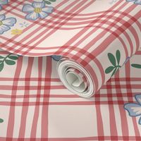 French Country Floral Plaid - Medium - Pink