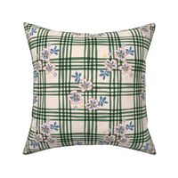 French Country Floral Plaid - Medium - Green