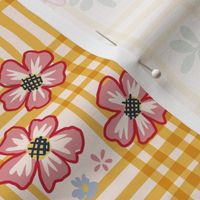 French Country Floral Plaid - Medium - Yellow