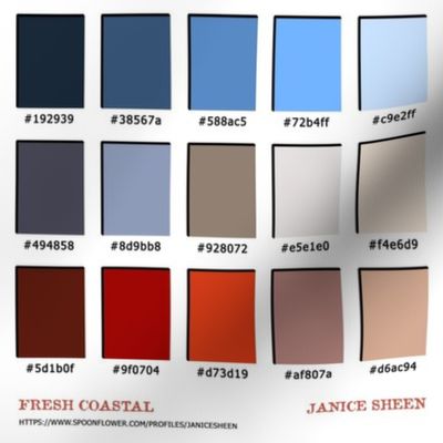 Collection Colour Swatch - Fresh Coastal Collection