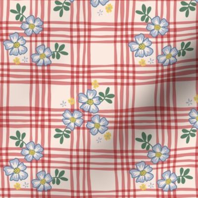 French Country Floral Plaid - Small - Pink