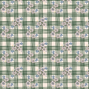 French Country Floral Plaid - Small - Green