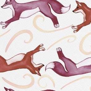 Frolicking Foxes - Demure - Valentines Day playful romantic friendship