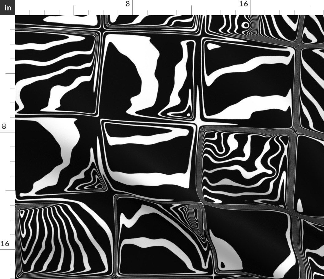 Surrealist Psychedelic Opart Molten Zebra Striped Cubes (Large Scale)