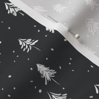 (S) Winter Evergreen Trees in Snow | Silent Night Black and White | Small Scale
