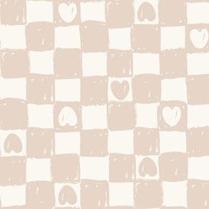 Checkerboard Hearts_check_Kids Valentines_Large_Shell Pink