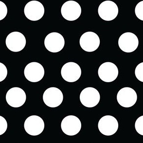 "Ring The Bell" Polka Dot 1 Inch on MINISCULE White on Black 