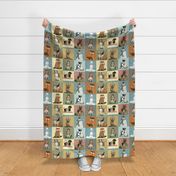 Puppy Love Vintage Dogs in 6 inch squares