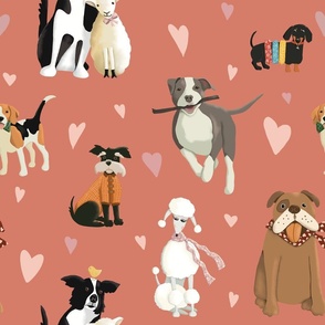 Puppy Love Cute Valentine LARGE (18x18)