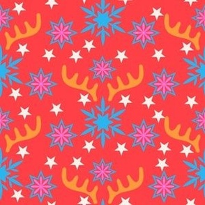 Reindeer Snowflake - Red