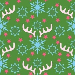 Reindeer Snowflake - Green