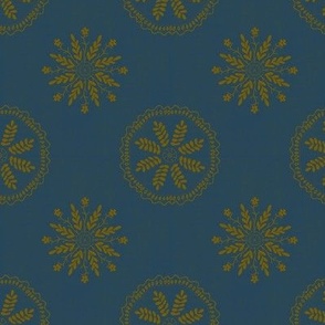 Vintage motifs blue and yellow