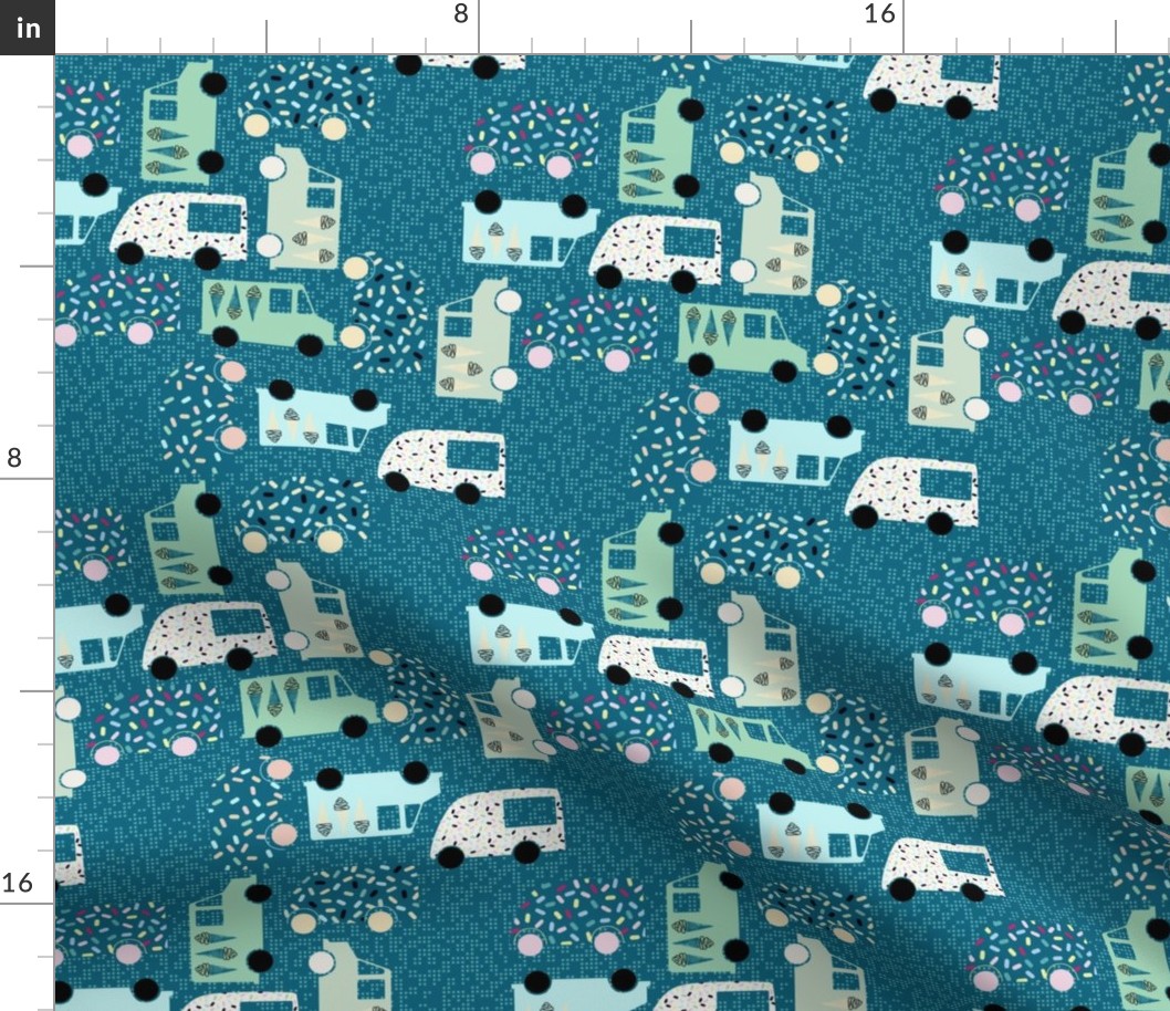 Ice-Cream Trucks in Teal