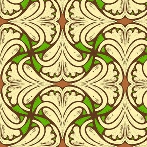 Scallop Petals multicolour - Cream/Green