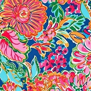 Colorful Preppy Floral Design