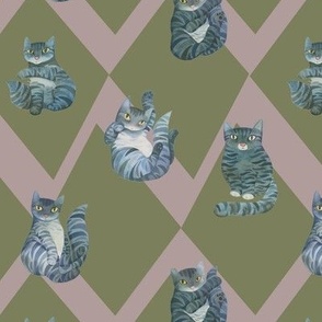 The Cat's Pajamas (olive pink)