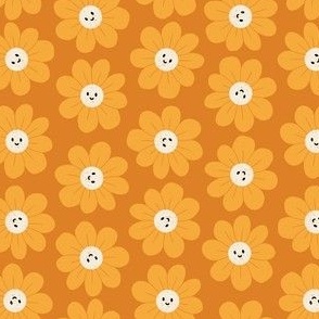 Happy Golden Yellow Flowers | Kids Novelty Fun Fabric