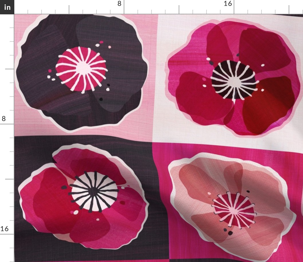 Magenta Pop Art Poppies Large