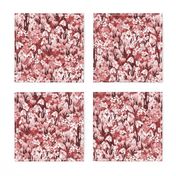 Claret Red Monochromatic Flower Pattern, Painterly Floral in Red and White, Bedroom Flower Design, Duvet Pillow Home Decor