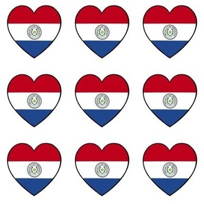 Paraguay Flag hearts