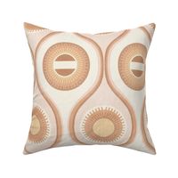 Abstract seventies surf curves - terracotta peach fuzz